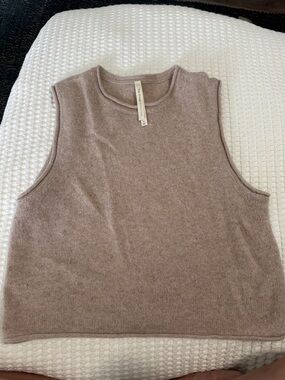 Aritzia Babaton Neutral Knit Cashmere Tank - Dusty Taupe